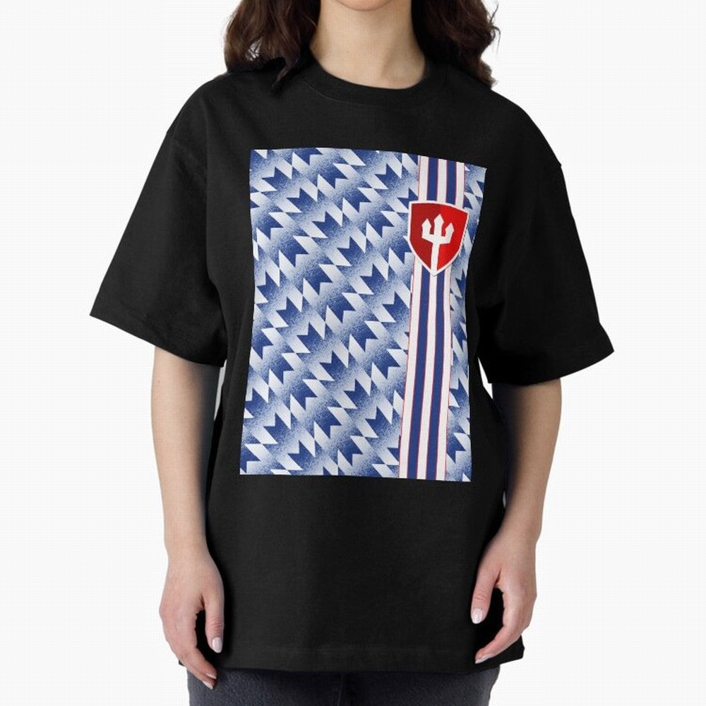 Manchester United 94 Away Jersey Pattern Oversized T-Shirt Enjoy FIFA World Cup 2026 Spirit, Connected to Brazil, Cristiano Ronaldo, Global Supporter Spirit, Legendary Goals, National Colors and Tournament Celebration; Ideal for Football Dads,