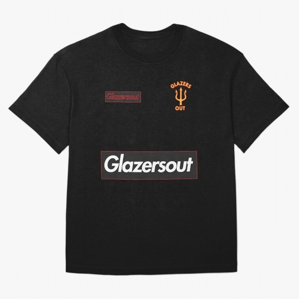 GlazersOut Red Manchester Kit V-Neck Oversized T-Shirt Fuel the Hype around FIFA World Cup 2026 Filled with Messi, CR7 and Mbappe, England Energy, Fan Favorite Moments, National Team Passion, Big Match Drama and Soccer History; Perfect for People