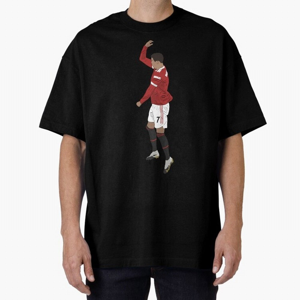 Cristiano Ronaldo Pirouette Siuuuu Goal Celebration Oversized T-Shirt Carry National Pride through FIFA World Cup 2026 for Fans of Mbappe and Spain, Bringing Match Day Excitement, Supporter Culture, Golden Goals and Global Football Passion; Great
