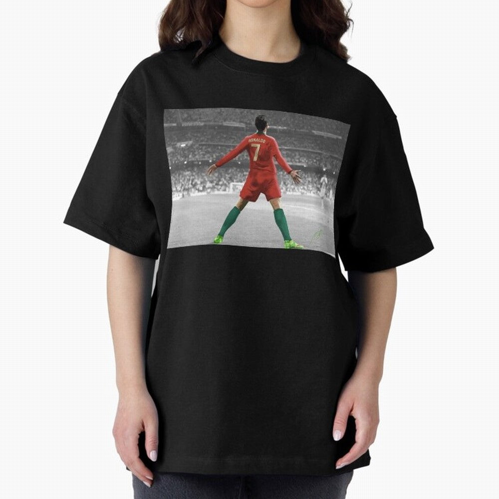 Portugal's Cristiano Ronaldo Oversized T-Shirt Celebrate Rivalries and Pride in FIFA World Cup 2026 Spirit, Connected to England and Germany, Messi, Global Supporter Spirit, Legendary Goals, National Colors and Tournament Celebration; Made for