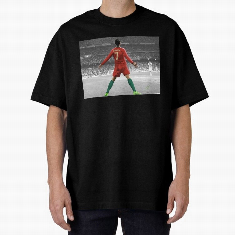 Portugal's Cristiano Ronaldo Oversized T-Shirt Celebrate Rivalries and Pride in FIFA World Cup 2026 Spirit, Connected to England and Germany, Messi, Global Supporter Spirit, Legendary Goals, National Colors and Tournament Celebration; Made for