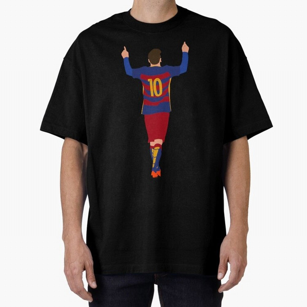 Lionel Messi - Fc Barcelona #s14 Oversized T-Shirt Follow the Final Road of FIFA World Cup 2026 Group Stage Driven by Messi and Cristiano Ronaldo, England, France and Netherlands Energy, Worldwide Fan Energy, Dramatic Goals, Stadium Lights and