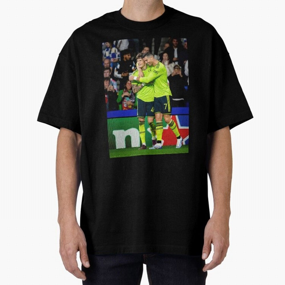 Cristiano Ronaldo And Garnacho ,Ronaldo Gifts,Ronaldo Cover,Ronaldo Prints Oversized T-Shirt Capture Stadium Memories from Match Day Hype around FIFA World Cup 2026 Group Stage, Messi and Cristiano Ronaldo, England, France and Netherlands, Sports
