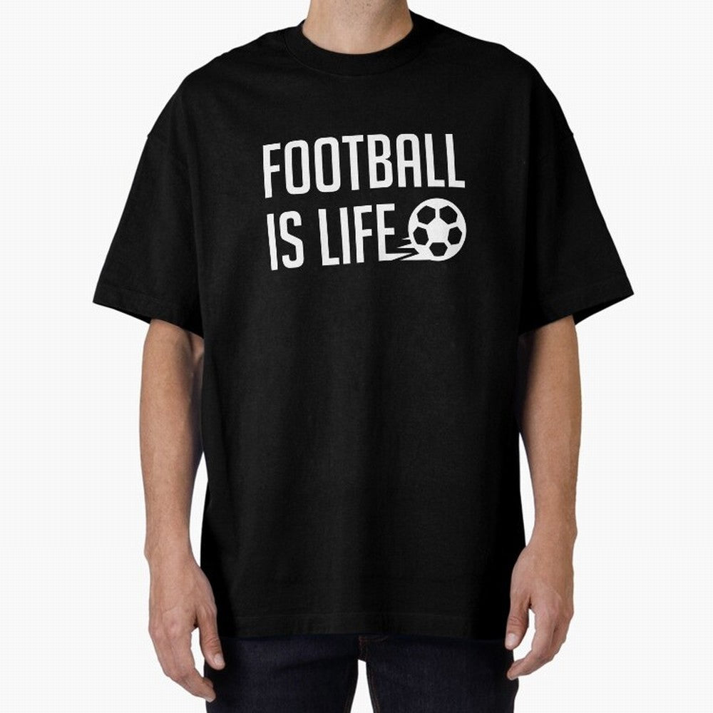 Football Is Life (Blue BG) Oversized T-Shirt Bring FIFA World Cup 2026 Group Stage for Fans of CR7 and Messi and Germany, Bringing Supporter Pride, Iconic Celebrations, Legendary Names and Global Match Day Energy; Perfect for Fans, Collectors,