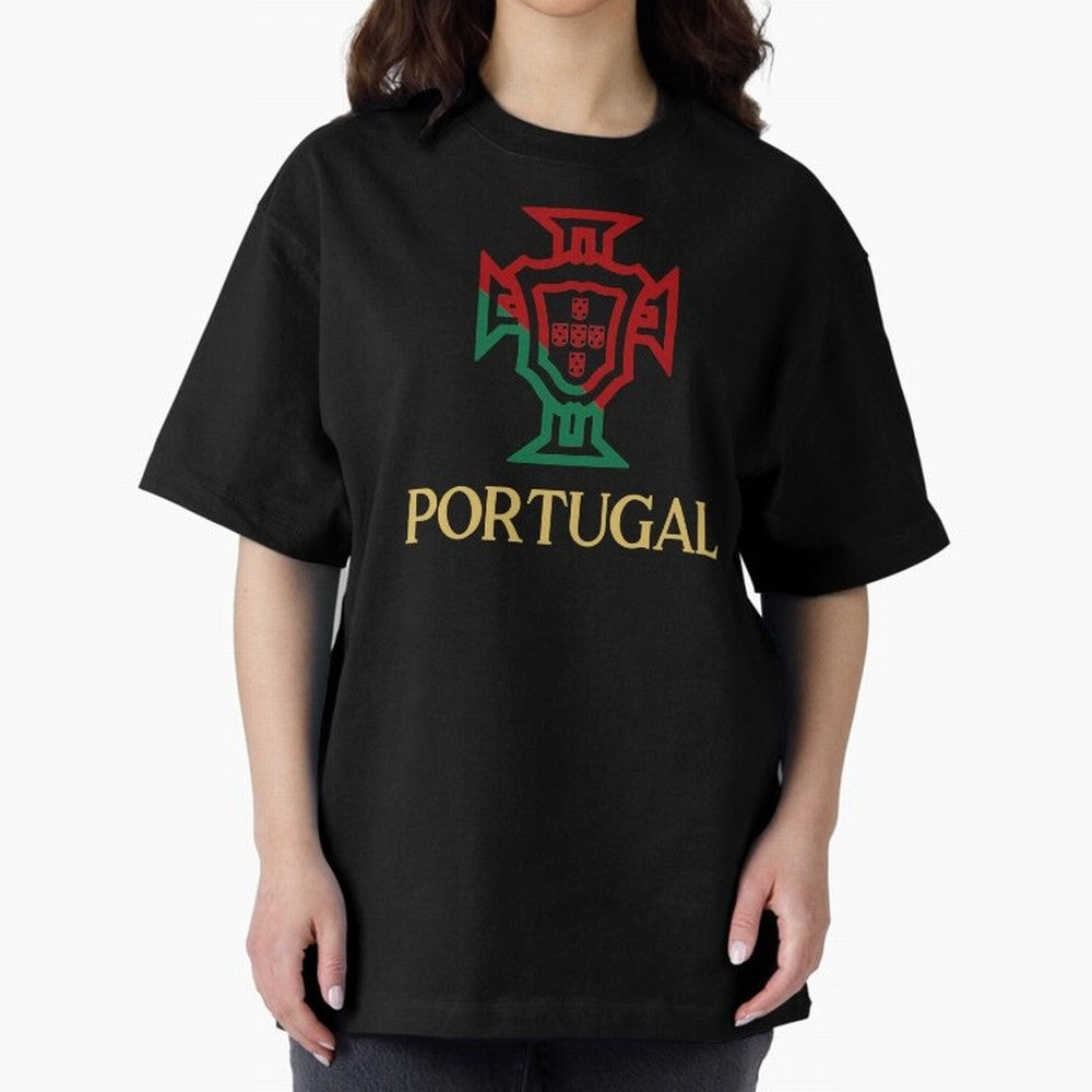 Portugal Tuga D Gold Oversized T-Shirt Bring Match Day Fire to FIFA World Cup 2026 Group Stage Spirit, Featuring Argentina and Brazil, Mbappe, Match Day Excitement, Supporter Culture, Golden Goals and Global Football Passion; Ideal for Football