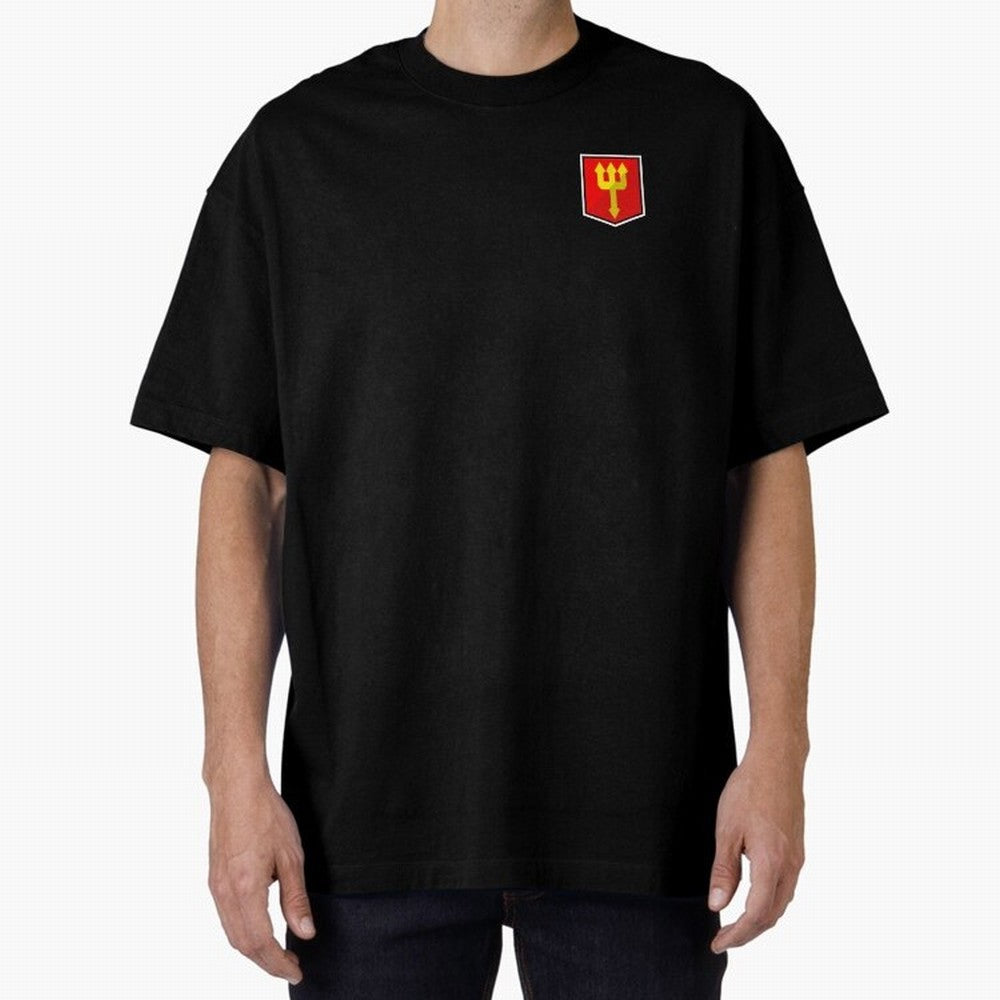 Simple Badge Design Manchester United - The Red Devils Trident Oversized T-Shirt Relive the Noise and Pride of the FIFA World Cup 2026 Group Stage Journey through Haaland and Mbappe Highlights, Brazil, Portugal and Argentina Pride, Worldwide Fan