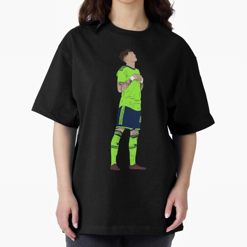 Alejandro Garnacho Ronaldo Peace Goal Celebration Oversized T-Shirt Step into FIFA World Cup 2026 Group Stage Filled with Mbappe and Neymar, Spain Energy, Classic Soccer Heritage, Championship Pressure, Fan Loyalty and International Pride; Great