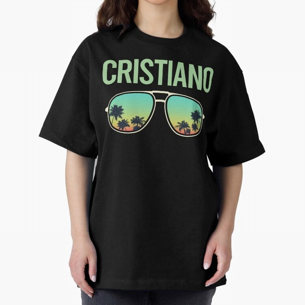 Cool Glasses Cristiano Oversized T-Shirt Capture Stadium Memories from the FIFA World Cup 2026 Group Stage Journey through Cristiano Ronaldo Highlights, France and Portugal Pride, Soccer Culture, Superstar Moments, National Team Dreams and