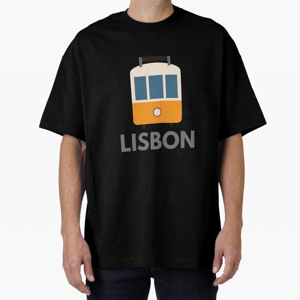 Lisboa Tram (Lisbon city, Portugal) Oversized T-Shirt Share FIFA World Cup 2026 Spirit, Capturing Portugal, Haaland and Mbappe, Goal Celebration Energy, Supporter Heritage, Football Icons and Worldwide Tournament Joy; Created for Match Day Parties,