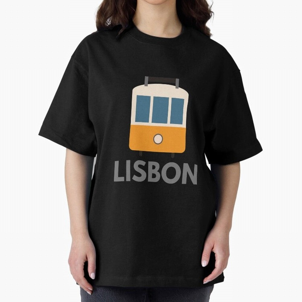 Lisboa Tram (Lisbon city, Portugal) Oversized T-Shirt Share FIFA World Cup 2026 Spirit, Capturing Portugal, Haaland and Mbappe, Goal Celebration Energy, Supporter Heritage, Football Icons and Worldwide Tournament Joy; Created for Match Day Parties,