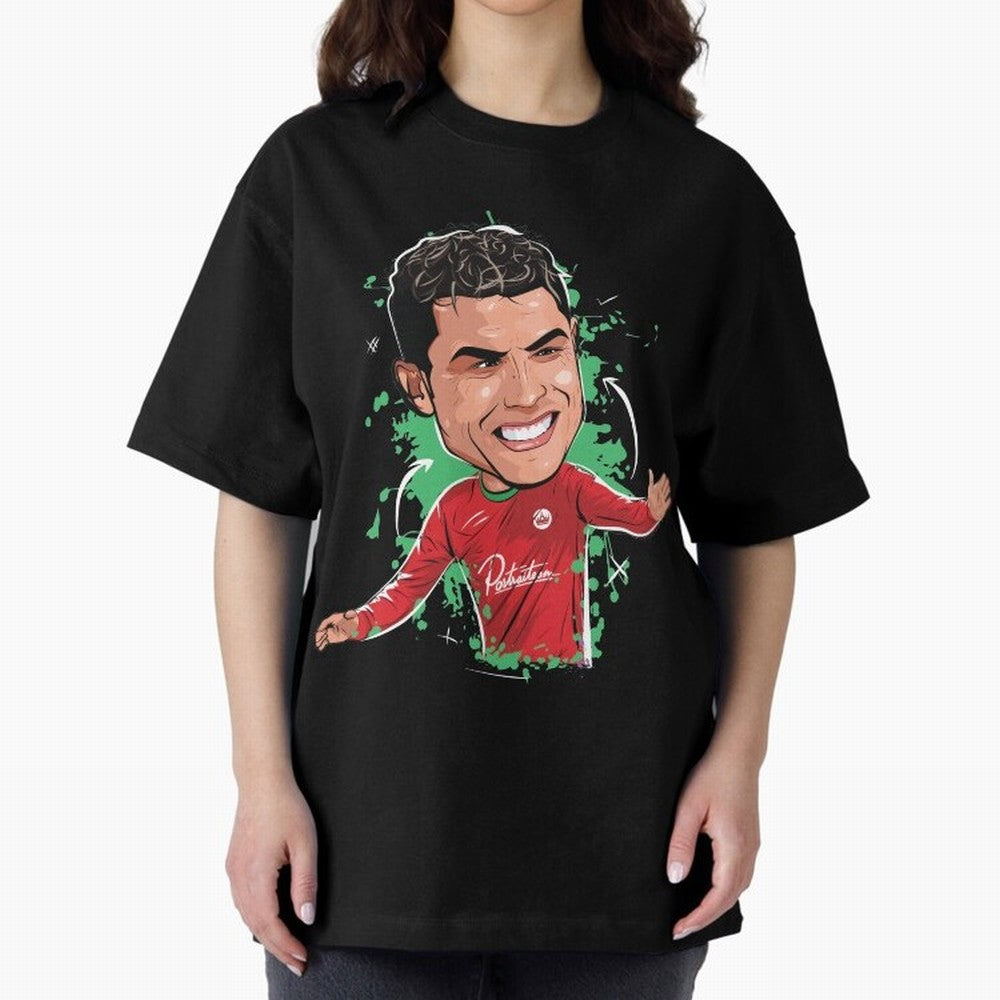 Cristiano Oversized T-Shirt Wear the Spirit of FIFA World Cup 2026 Spirit, Highlighting England and Germany, CR7, Supporter Pride, Iconic Celebrations, Legendary Names and Global Match Day Energy; Ideal for Football Dads, Football Moms, Friends,