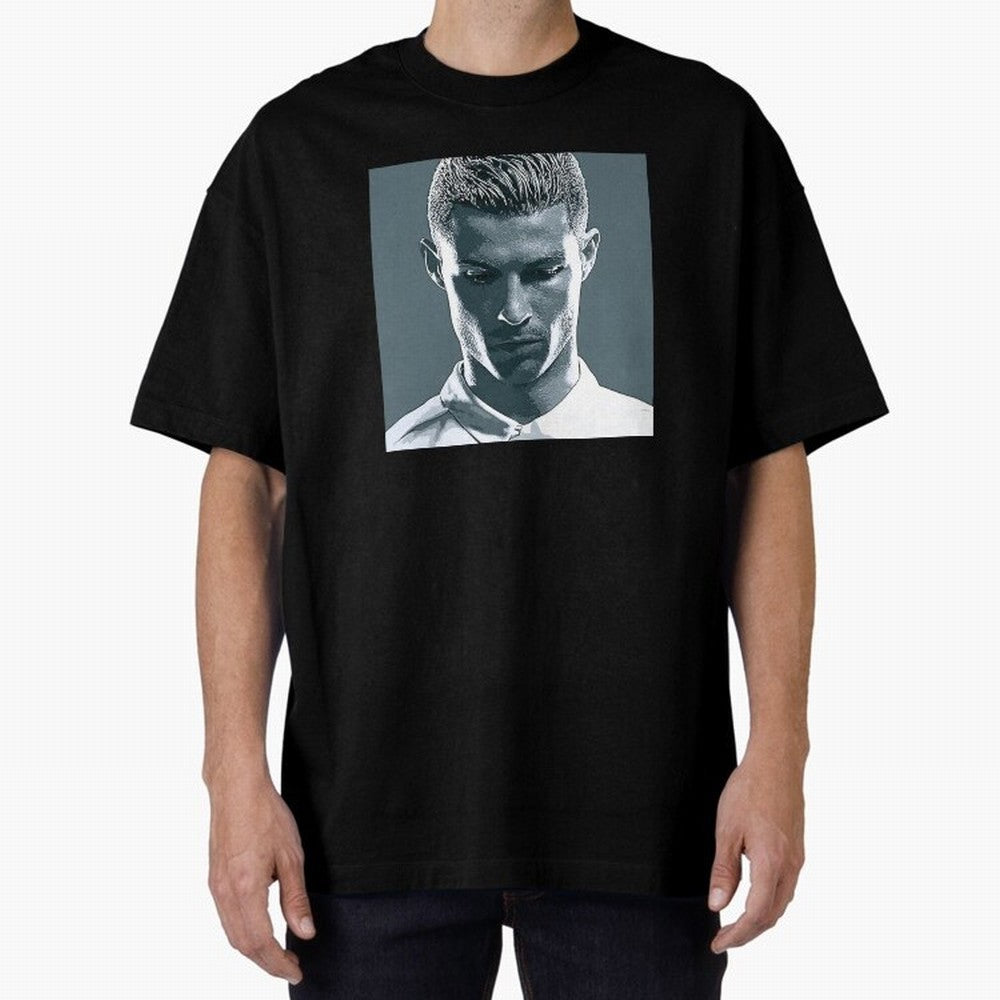 Ronaldo Portrait Oversized T-Shirt Cheer through Every Moment of Global Football Passion for FIFA World Cup 2026 Group Stage, Built around Messi, Brazil, Portugal and Argentina, Goal Celebration Energy, Supporter Heritage, Football Icons and
