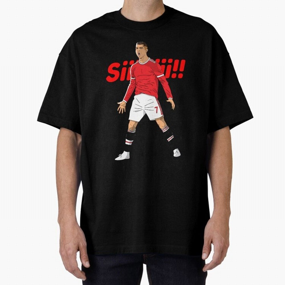 CR7 Siiiii!, Cristiano Ronaldo's trademark goal celebration Oversized T-Shirt Support Your Favorite Stars during FIFA World Cup 2026 USA Canada Mexico Spirit, Capturing England and Germany, Cristiano Ronaldo, Fan Favorite Moments, National Team