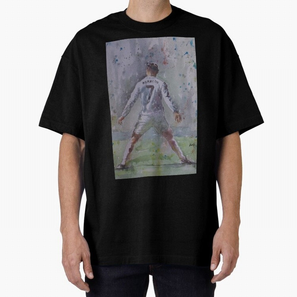 Cristiano Ronaldo - Portrait 2 Oversized T-Shirt Celebrate the Magic of FIFA World Cup 2026 USA Canada Mexico for Fans of Messi, Neymar and Mbappe and Argentina, Bringing Football Festival Excitement, Trophy Ambitions, Country Rivalries and Star