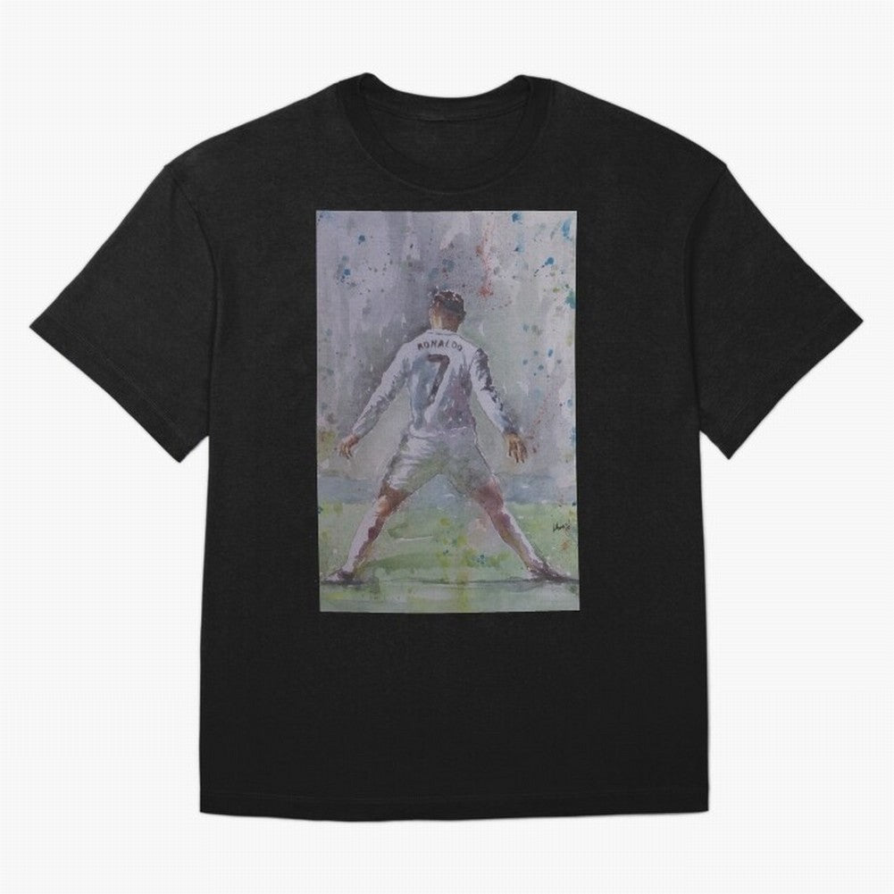 Cristiano Ronaldo - Portrait 2 Oversized T-Shirt Celebrate the Magic of FIFA World Cup 2026 USA Canada Mexico for Fans of Messi, Neymar and Mbappe and Argentina, Bringing Football Festival Excitement, Trophy Ambitions, Country Rivalries and Star