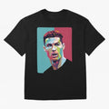 Cristiano Ronaldo 7 Pop Art Portrait Oversized T-Shirt Show Support during Global Football Passion for FIFA World Cup 2026 Group Stage, Made for Haaland and Mbappe, Spain and Netherlands, Global Supporter Spirit, Legendary Goals, National Colors