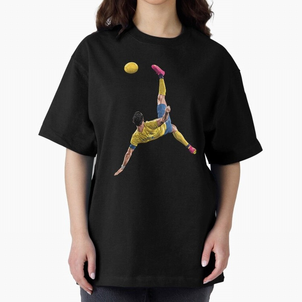 overheadkick bycyle shoot Oversized T-Shirt Celebrate Every Goal in FIFA World Cup 2026 Inspired by CR7, England Energy, Soccer Culture, Superstar Moments, National Team Dreams and Competitive Fire; Created for Match Day Parties, Soccer Gifts, Fan