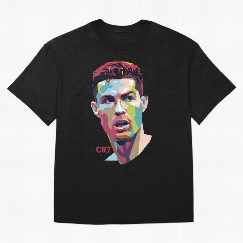 Cristiano Ronaldo Pop Art Portrait Oversized T-Shirt Refresh FIFA World Cup 2026 Group Stage Spirit, with Germany, Cristiano Ronaldo, Haaland and CR7, Championship Spirit, Famous Goals, Roaring Crowds and International Football Unity; Ideal for