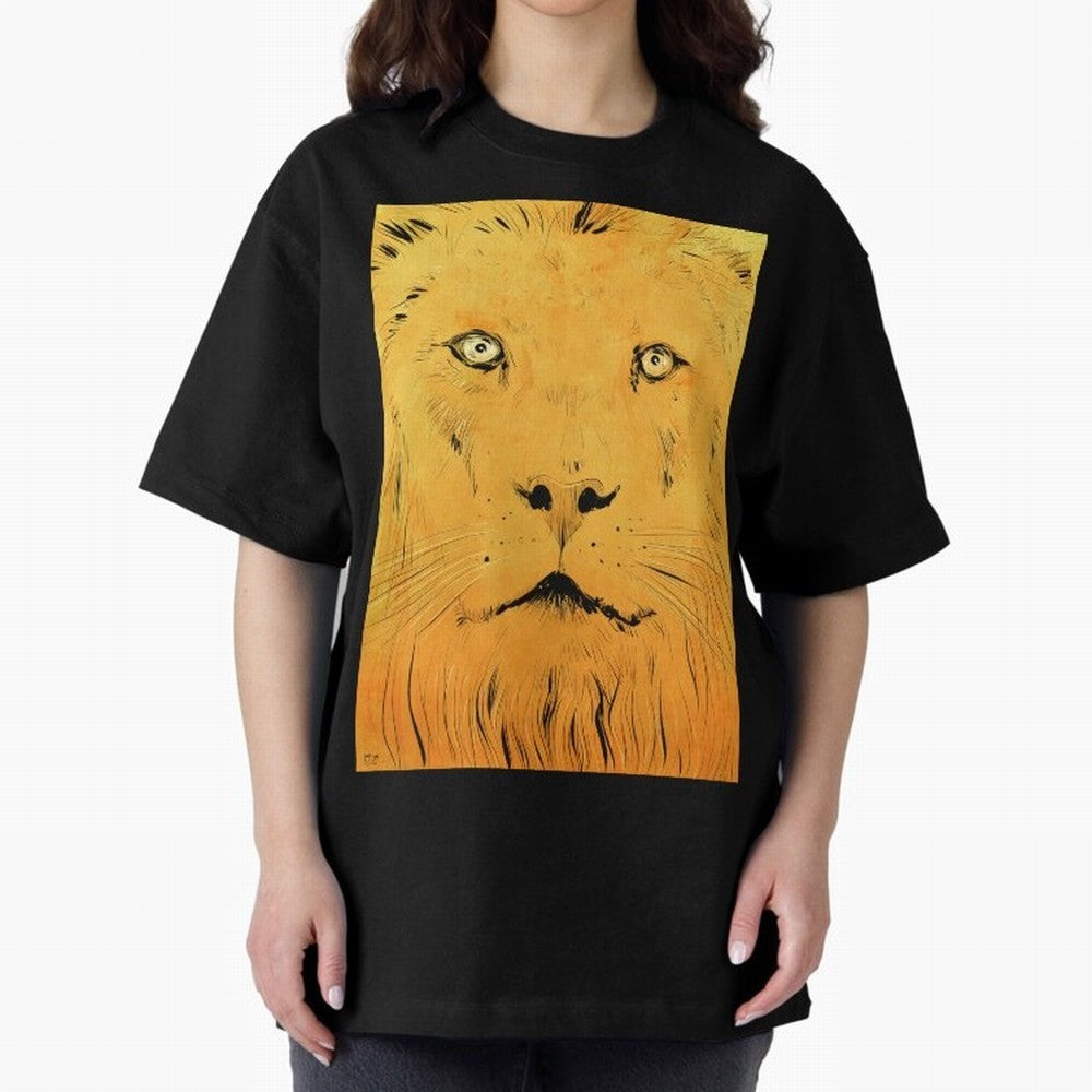 Lion Oversized T-Shirt Bring Global Football Passion for FIFA World Cup 2026 Group Stage, Connected to CR7 and Messi, Argentina and Brazil, Match Day Excitement, Supporter Culture, Golden Goals and Global Football Passion; Made for Collectors Who