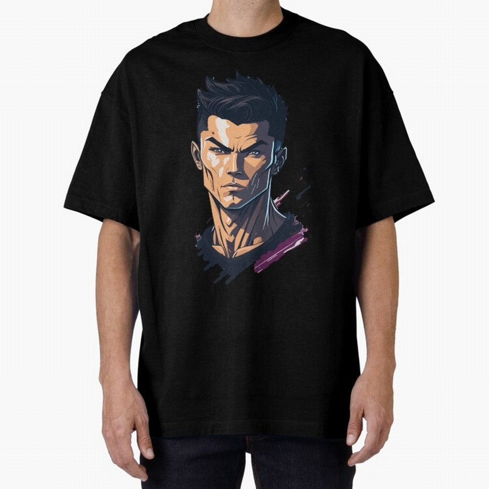 Cristiano Ronaldo Anime Style Oversized T-Shirt Turn Every Weekend Toward FIFA World Cup 2026 Connected to Mbappe, Spain Energy, Stadium Chants, National Pride, Trophy Dreams and Unforgettable Football Memories; Created for Match Day Parties,