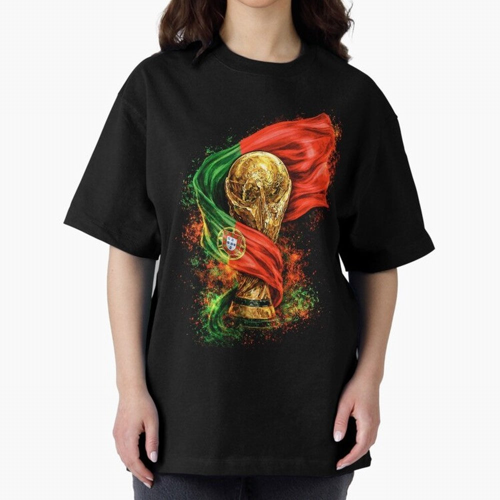 Portugal Football National Pride Oversized T-Shirt Feel the Heartbeat of FIFA World Cup 2026 Spirit, with Portugal, Spain and Germany, Cristiano Ronaldo, Haaland and CR7, Stadium Memories, Football Loyalty, International Chants and Championship