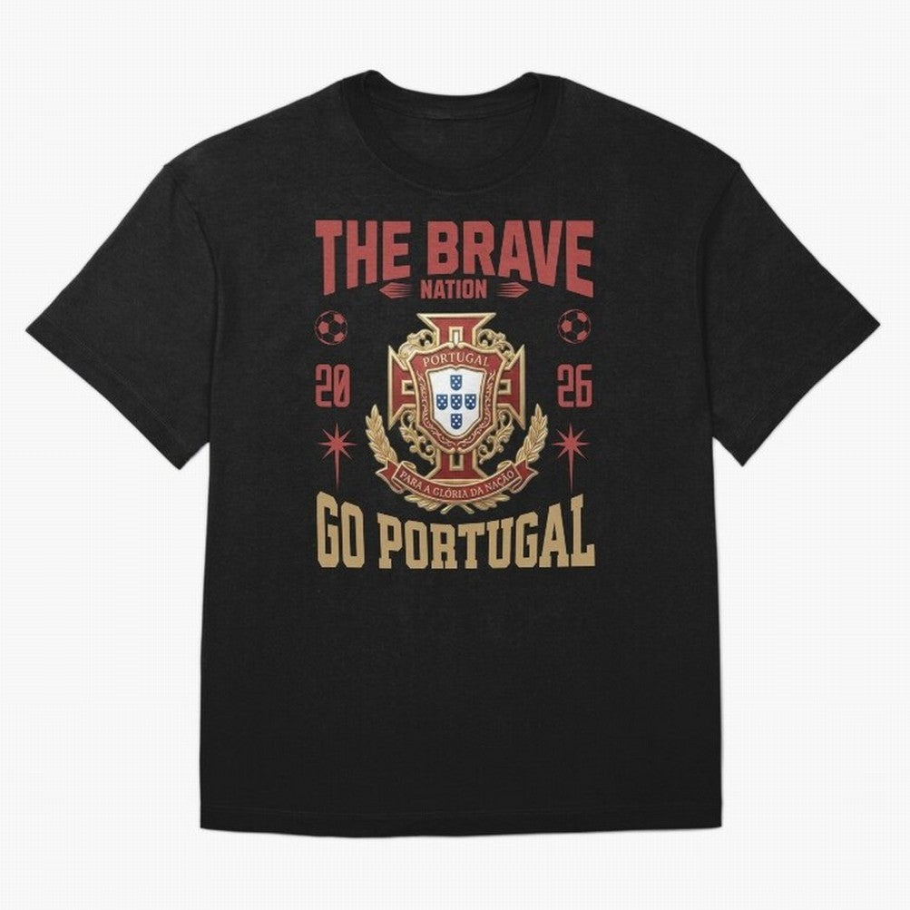 Portugal Soccer 2026 The Brave Nation Vintage Football Fan Design Oversized T-Shirt Live the Energy of FIFA World Cup 2026 Spirit, with Portugal, Spain and Germany, CR7, Soccer Culture, Superstar Moments, National Team Dreams and Competitive Fire;