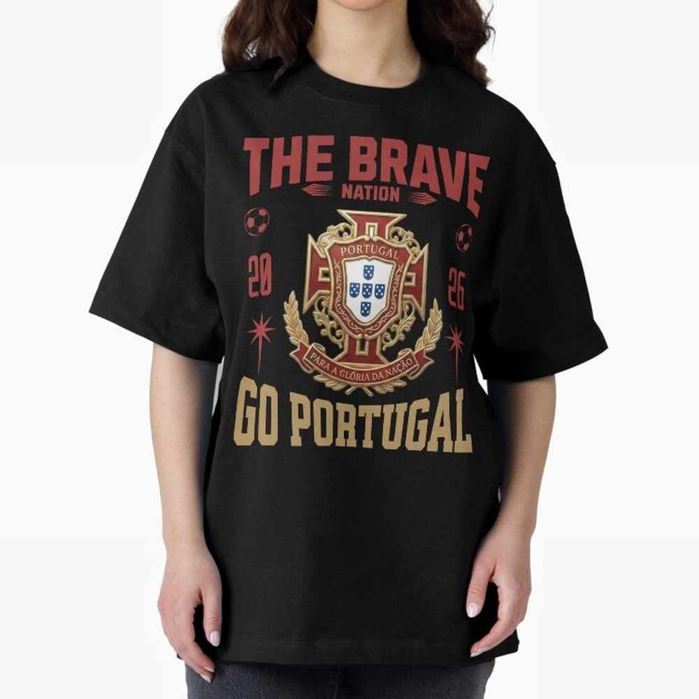 Portugal Soccer 2026 The Brave Nation Vintage Football Fan Design Oversized T-Shirt Live the Energy of FIFA World Cup 2026 Spirit, with Portugal, Spain and Germany, CR7, Soccer Culture, Superstar Moments, National Team Dreams and Competitive Fire;