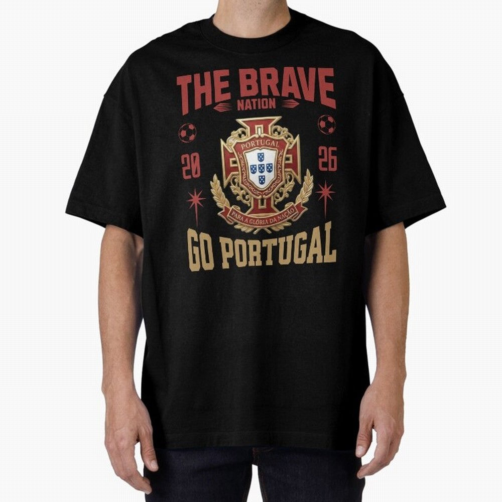 Portugal Soccer 2026 The Brave Nation Vintage Football Fan Design Oversized T-Shirt Live the Energy of FIFA World Cup 2026 Spirit, with Portugal, Spain and Germany, CR7, Soccer Culture, Superstar Moments, National Team Dreams and Competitive Fire;