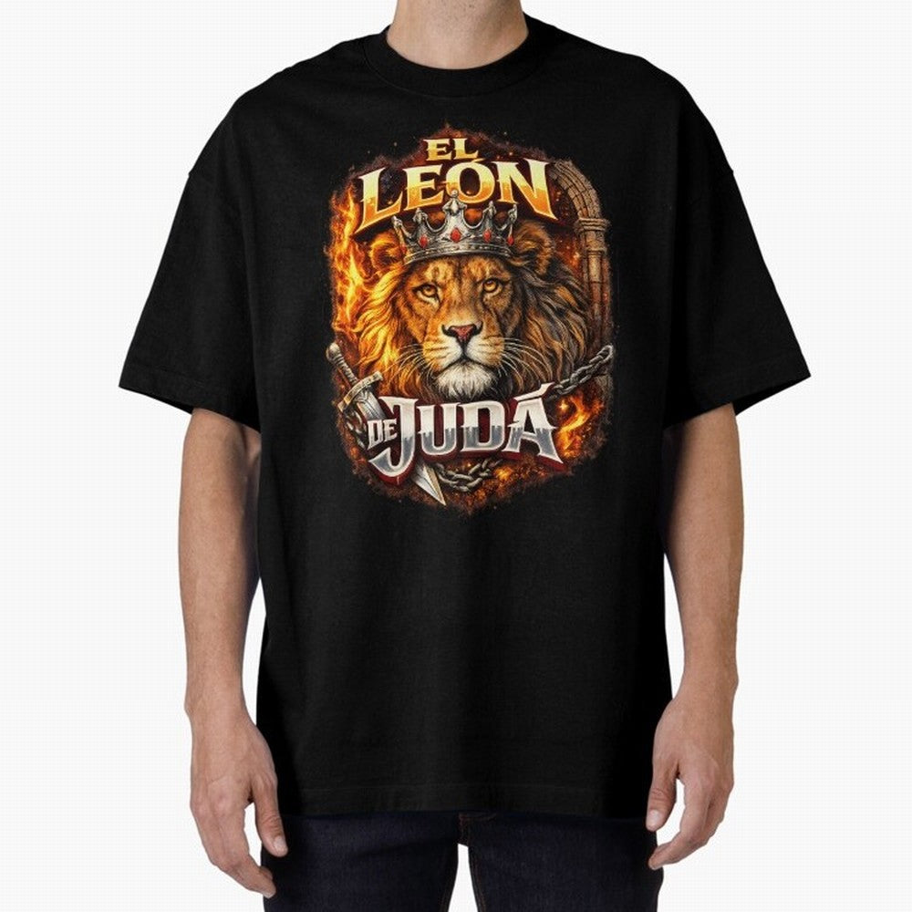 The Lion of Judah Oversized T-Shirt Represent Match Day Hype around FIFA World Cup 2026 USA Canada Mexico, CR7 and Messi, Germany, Tournament Hype, Historic Matchups, Family Viewing Parties and Global Sports Pride; Great for Supporters Who Love
