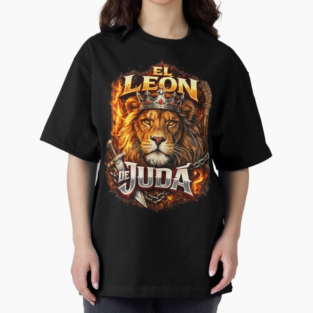 The Lion of Judah Oversized T-Shirt Represent Match Day Hype around FIFA World Cup 2026 USA Canada Mexico, CR7 and Messi, Germany, Tournament Hype, Historic Matchups, Family Viewing Parties and Global Sports Pride; Great for Supporters Who Love