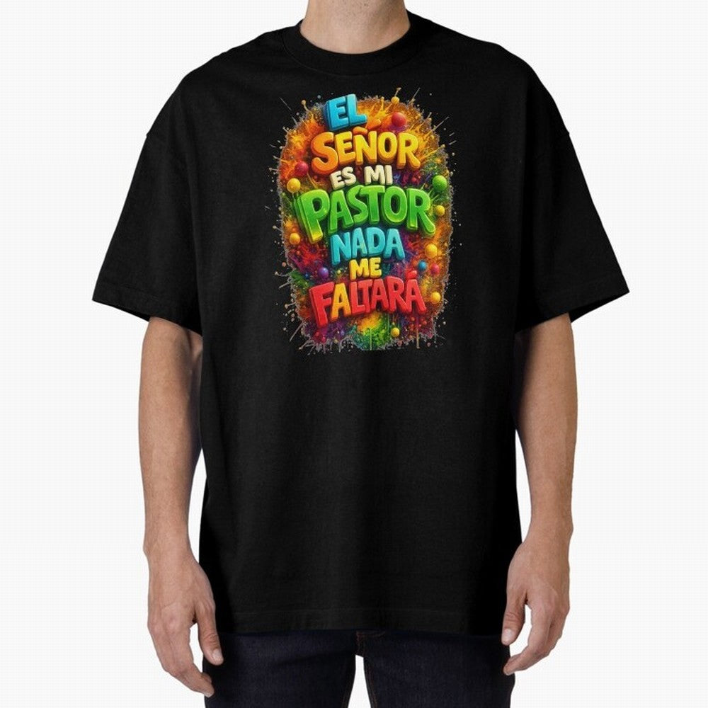 Modern 3D Psalm 23 Spanish Christian Art - El Se?or es mi Pastor Oversized T-Shirt Refresh the FIFA World Cup 2026 Group Stage Journey through Messi, CR7 and Mbappe Highlights, Argentina Pride, Football Festival Excitement, Trophy Ambitions,