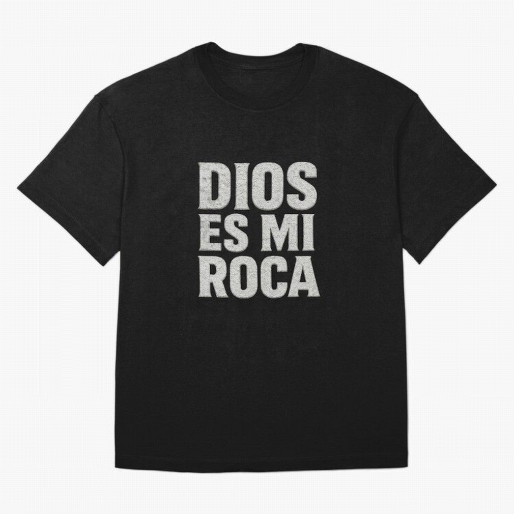 DIOS ES MI ROCA - White Stone Typography - Christian Oversized T-Shirt Feel International Energy from Match Day Hype around FIFA World Cup 2026, CR7, Argentina and Brazil, Supporter Pride, Iconic Celebrations, Legendary Names and Global Match Day