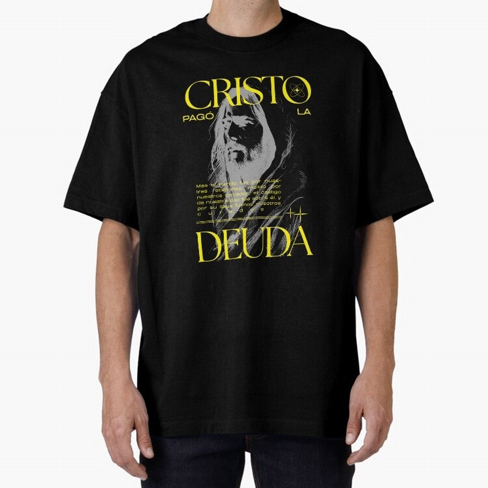 Cristo Pag¨® la Deuda - Isa¨ªas 53:5 Streetwear Style Oversized T-Shirt Enjoy Match Day Hype around FIFA World Cup 2026 USA Canada Mexico, Mbappe and Neymar, Spain, Vintage Soccer Flavor, Modern Football Stars, National Flags and Final Night
