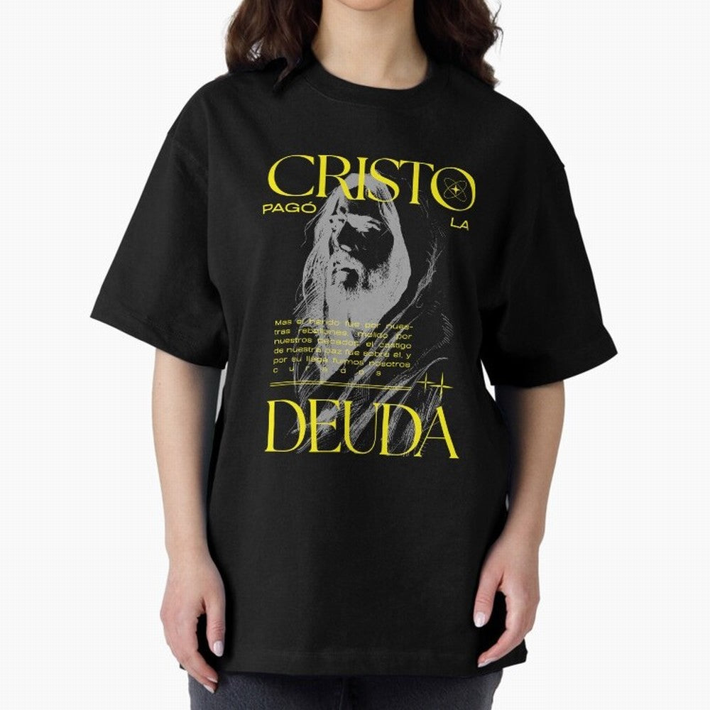 Cristo Pag¨® la Deuda - Isa¨ªas 53:5 Streetwear Style Oversized T-Shirt Enjoy Match Day Hype around FIFA World Cup 2026 USA Canada Mexico, Mbappe and Neymar, Spain, Vintage Soccer Flavor, Modern Football Stars, National Flags and Final Night