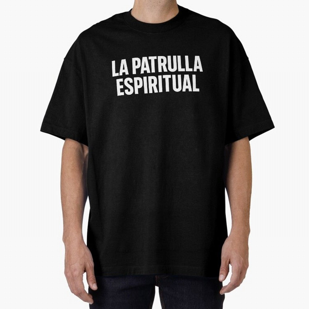 La Patrulla Espiritual, Spanish Faith Quote Gift, Christian Spiritual Humor Graphic Tee for Believers Latinos Oversized T-Shirt Spotlight Match Day Hype around FIFA World Cup 2026 Group Stage, Cristiano Ronaldo, England and Germany, Worldwide Fan