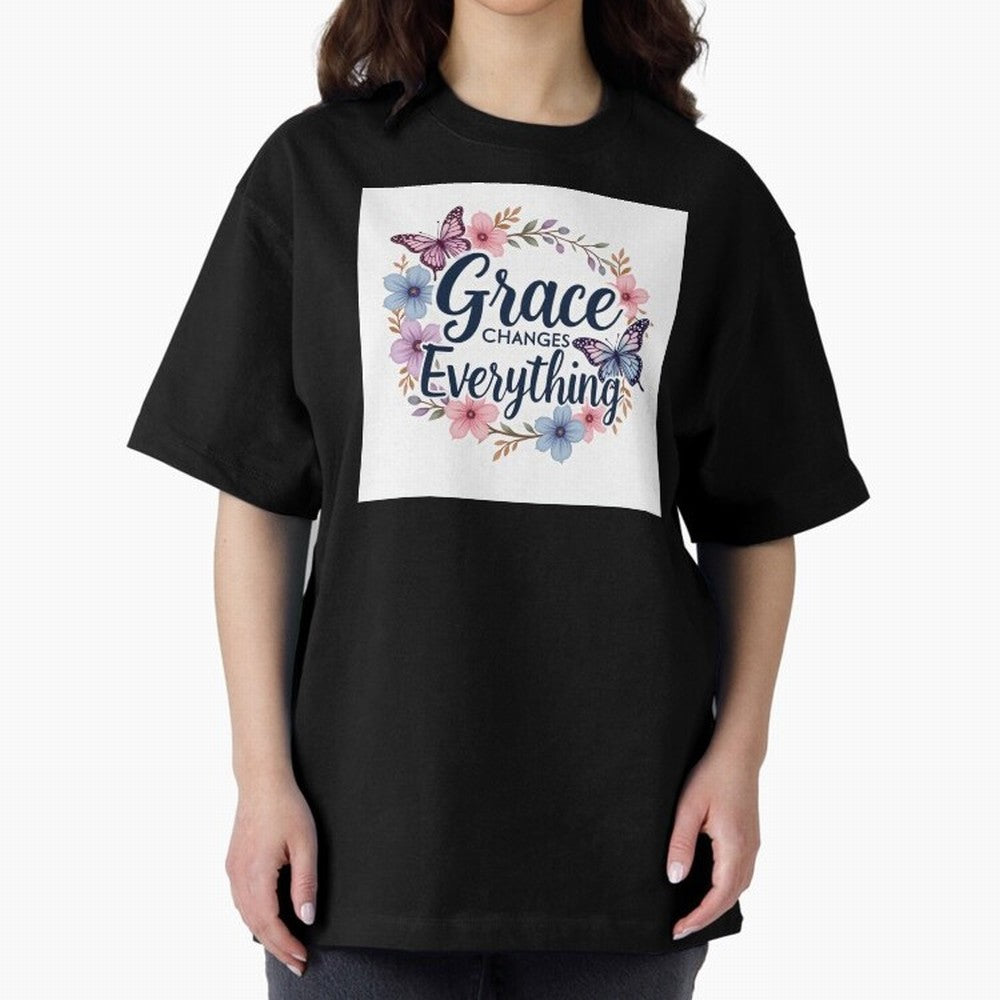 Grace Of God Changes Everything Oversized T-Shirt Celebrate National Team Dreams in Match Day Hype around FIFA World Cup 2026 USA Canada Mexico, CR7, France and Portugal, Match Day Excitement, Supporter Culture, Golden Goals and Global Football
