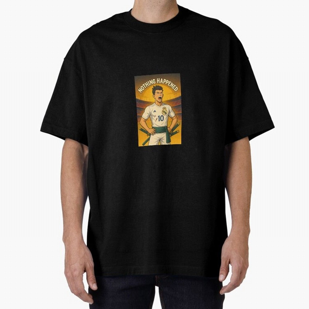 Cristiano Zoro Nothing Happened Oversized T-Shirt Elevate FIFA World Cup 2026 Group Stage Spirit, Filled with France, Cristiano Ronaldo, Haaland and CR7, Goal Celebration Energy, Supporter Heritage, Football Icons and Worldwide Tournament Joy;