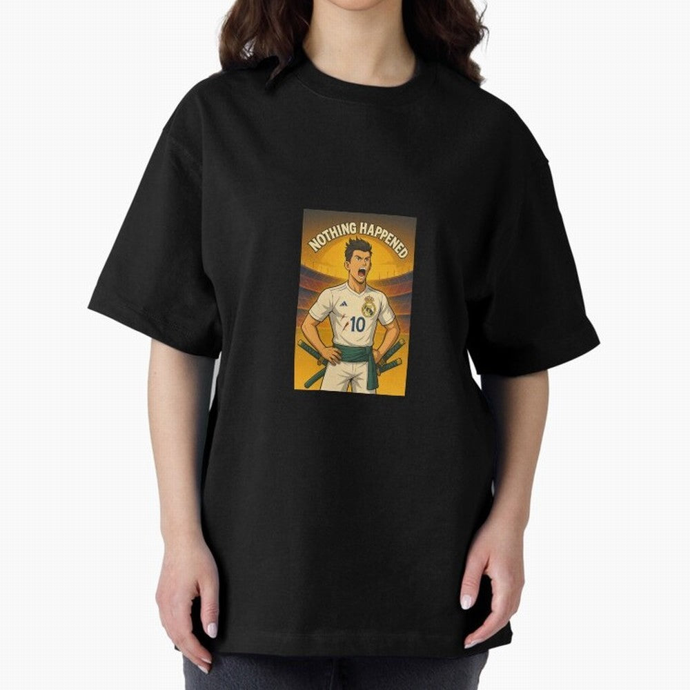 Cristiano Zoro Nothing Happened Oversized T-Shirt Elevate FIFA World Cup 2026 Group Stage Spirit, Filled with France, Cristiano Ronaldo, Haaland and CR7, Goal Celebration Energy, Supporter Heritage, Football Icons and Worldwide Tournament Joy;