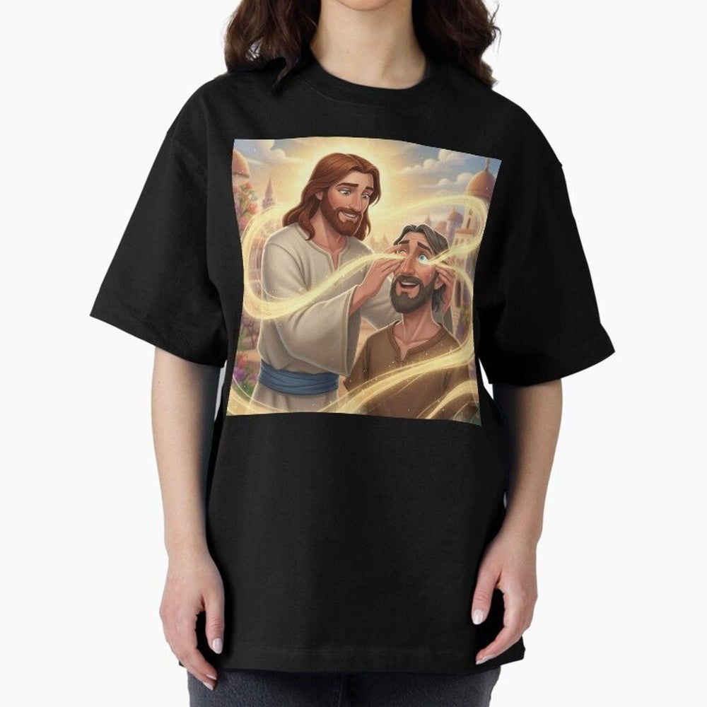 Jesus cure the blind Oversized T-Shirt Bring Trophy Dreams to FIFA World Cup 2026 Group Stage Made for Neymar, France Energy, Champion Mindset, Group Stage Buzz, Knockout Tension and Passionate Fan Culture; Ideal for Passionate Fans Who Love