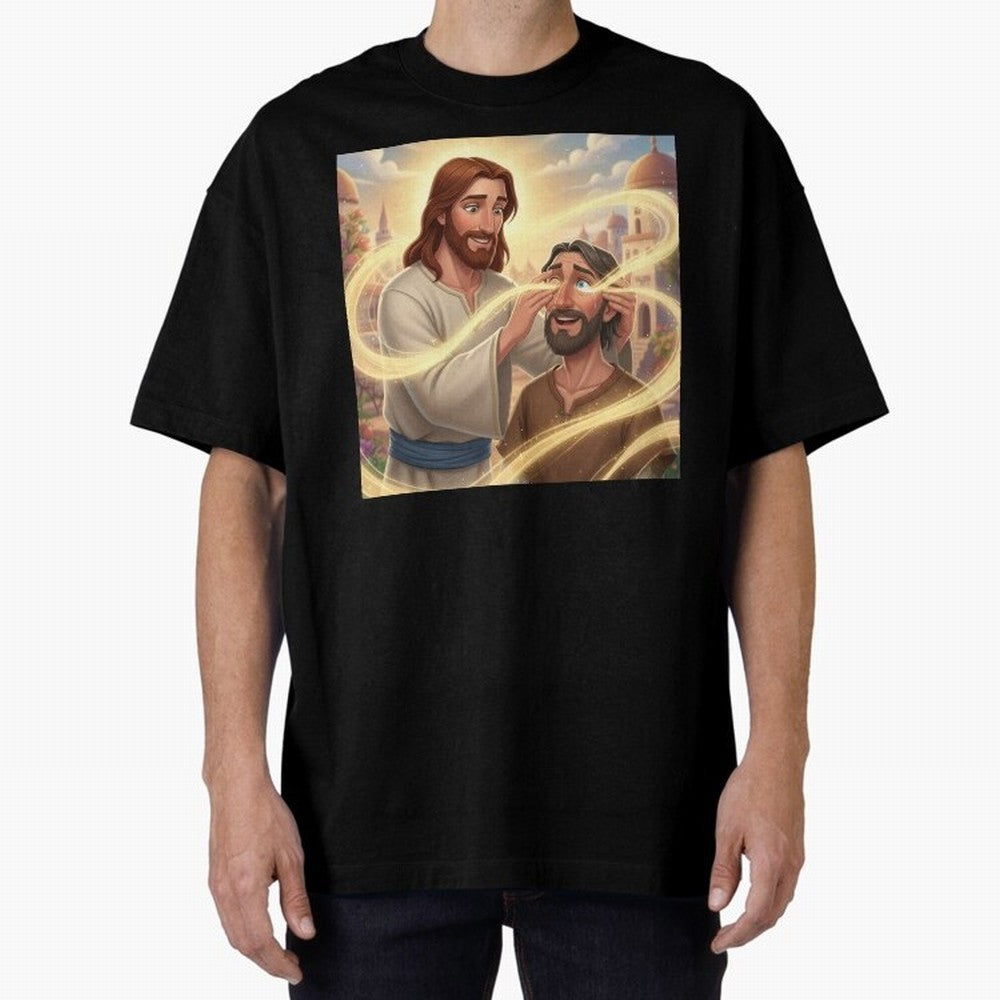 Jesus cure the blind Oversized T-Shirt Bring Trophy Dreams to FIFA World Cup 2026 Group Stage Made for Neymar, France Energy, Champion Mindset, Group Stage Buzz, Knockout Tension and Passionate Fan Culture; Ideal for Passionate Fans Who Love