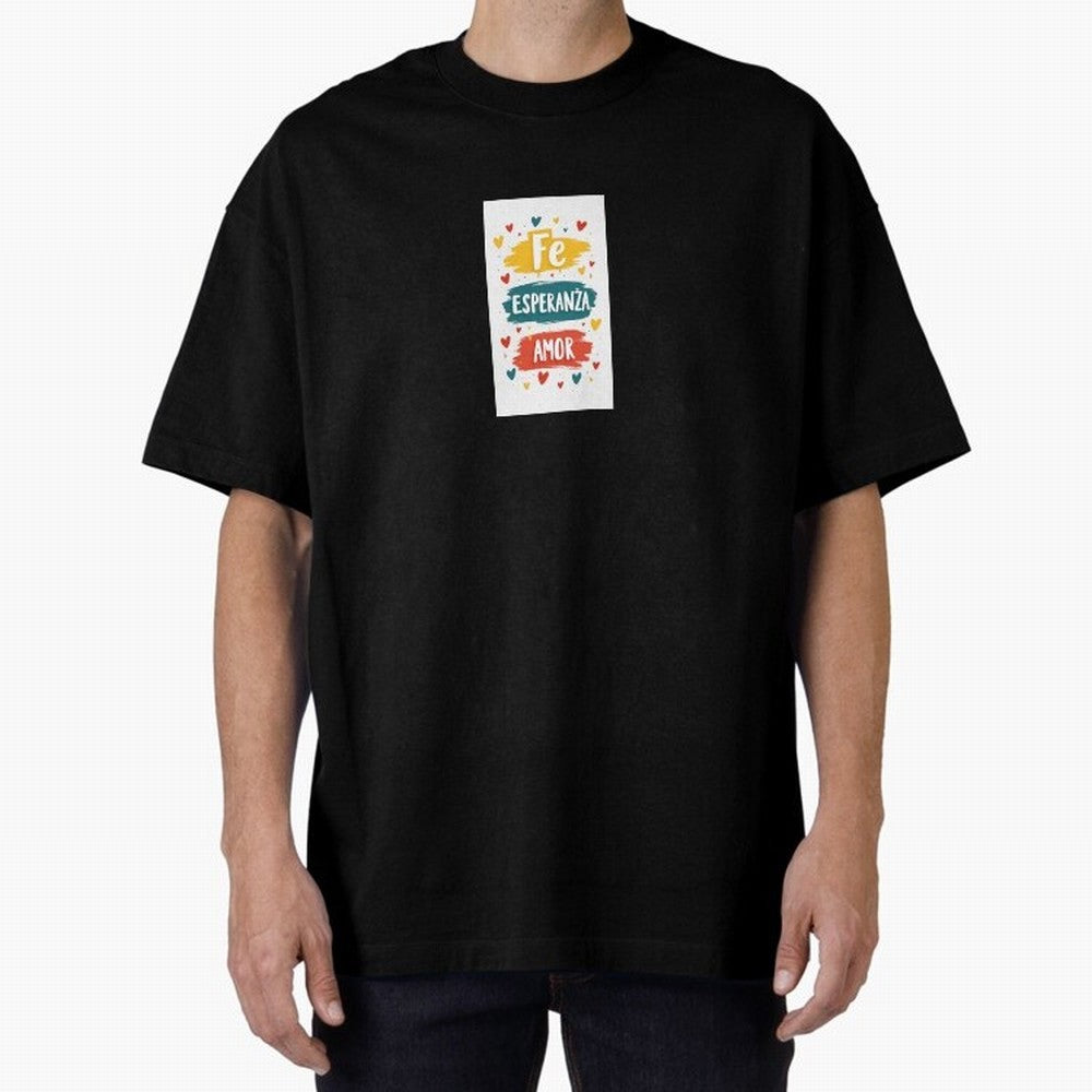 Fe Esperanza Amor Oversized T-Shirt Feel the FIFA World Cup 2026 Journey through CR7 Highlights, Germany Pride, Classic Soccer Heritage, Championship Pressure, Fan Loyalty and International Pride; Perfect for Supporters Who Want Bold Football