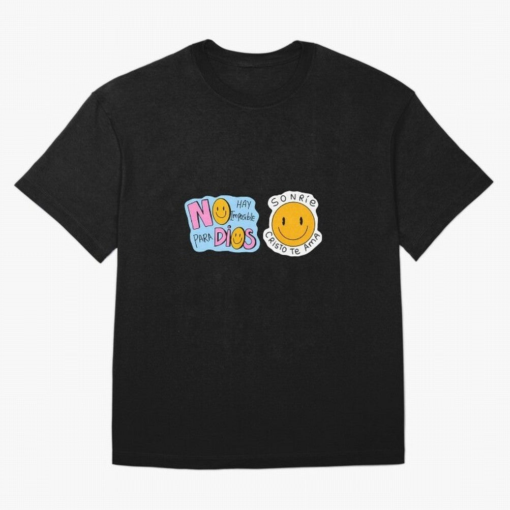 No Hay Imposibles Para Dios Sonrie Cristo Te Ama Oversized T-Shirt Elevate FIFA World Cup 2026 USA Canada Mexico Highlighting Messi, CR7 and Mbappe, Brazil, Portugal and Argentina Energy, Retro Football Energy, Iconic Rivalries, Trophy Chase Drama