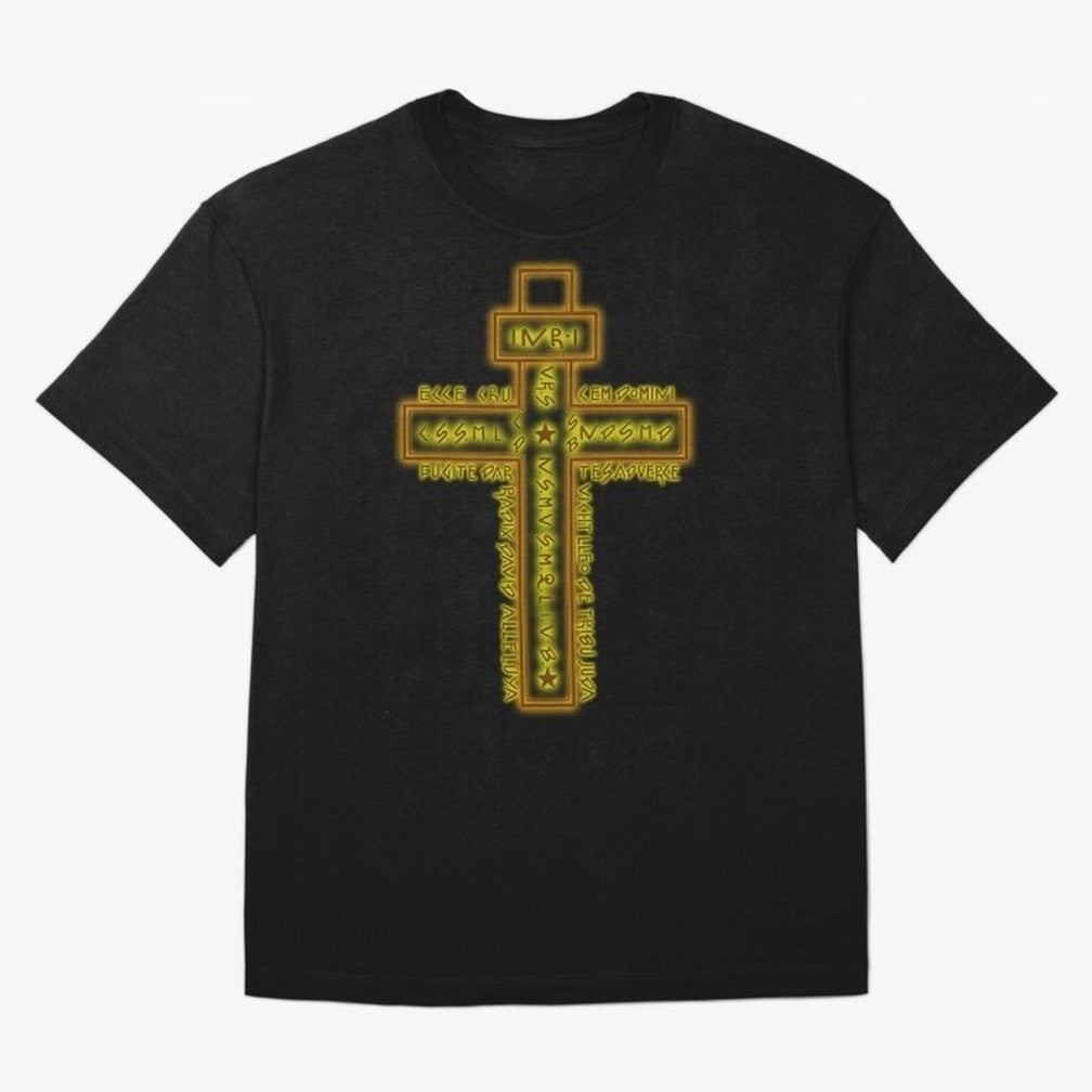 Cruz del Santo Padre Benito Color Oversized T-Shirt Celebrate the Magic of FIFA World Cup 2026 Group Stage for Fans of Haaland and Mbappe and England and Germany, Bringing Football Festival Excitement, Trophy Ambitions, Country Rivalries and Star