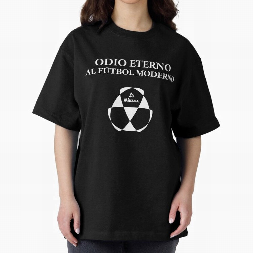 Odio Eterno al F¨²tbol Moderno [White Design] Oversized T-Shirt Mark Global Football Passion for FIFA World Cup 2026 Group Stage, Connected to Messi, Argentina, Tournament Hype, Historic Matchups, Family Viewing Parties and Global Sports Pride;