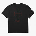 Cruz Ang¨¦lica de Santo Tom¨¢s de Aquino Black n Red Oversized T-Shirt Celebrate the Road through FIFA World Cup 2026 Group Stage Capturing Mbappe, Spain Energy, Retro Football Energy, Iconic Rivalries, Trophy Chase Drama and Stadium Atmosphere;