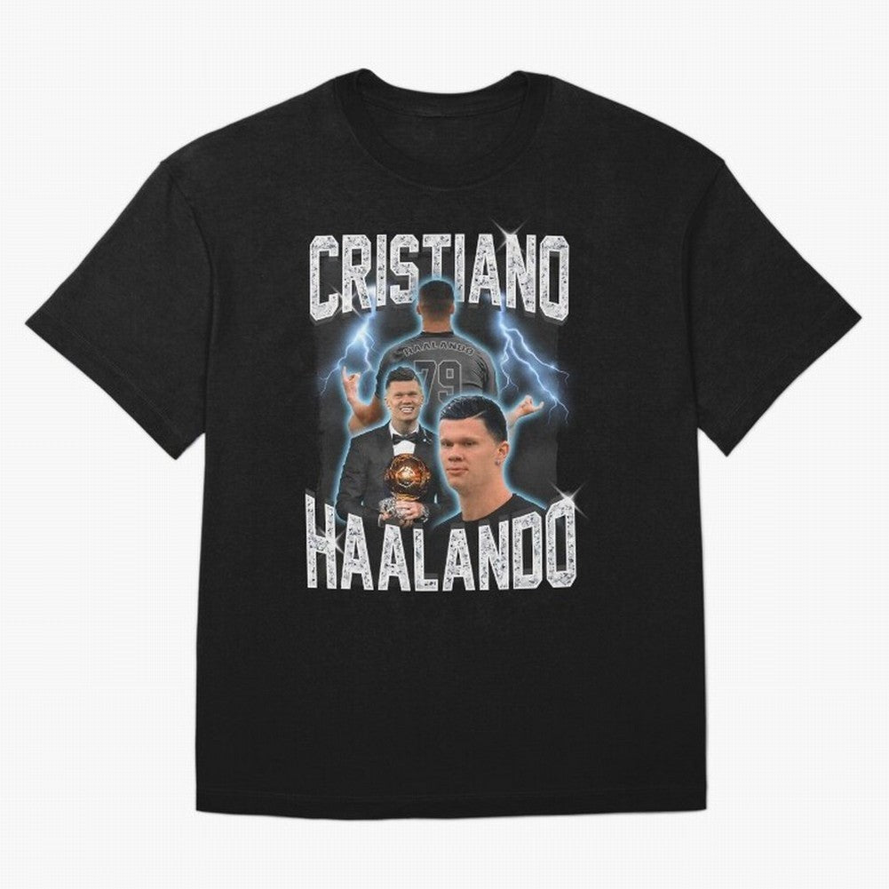 Cristiano Haalando Lightning Poster For Football Fans and Gift For Sports Lovers Oversized T-Shirt Bring Trophy Dreams to FIFA World Cup 2026 USA Canada Mexico Featuring Messi and Cristiano Ronaldo, Netherlands Energy, Soccer Culture, Superstar