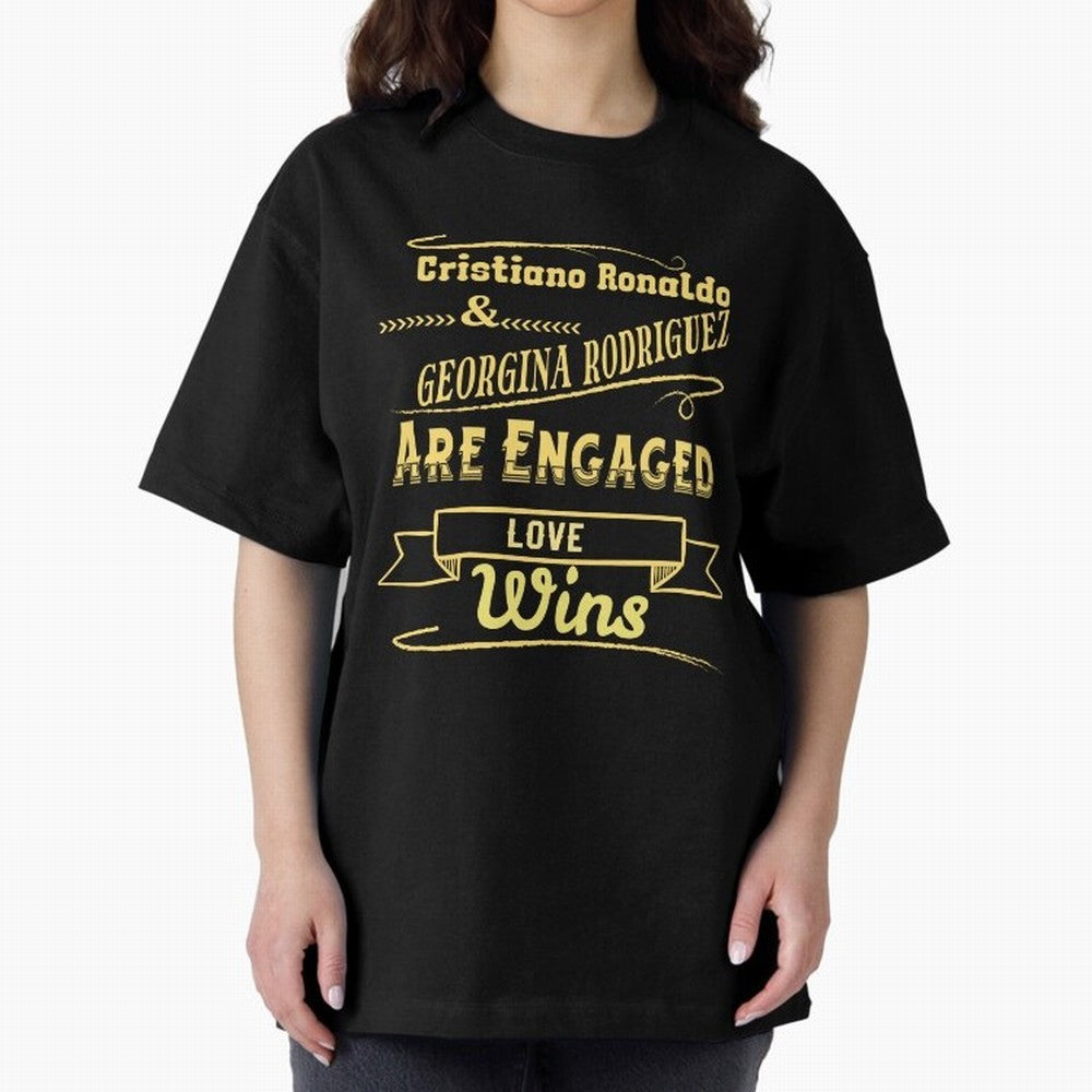 Cristiano & Georgina Engagement ¨C True Love Story Oversized T-Shirt Capture Stadium Memories from Match Day Hype around FIFA World Cup 2026 Group Stage, CR7, Germany, Worldwide Fan Energy, Dramatic Goals, Stadium Lights and Championship