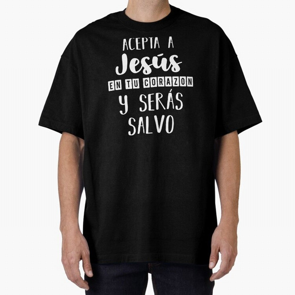 Acepta a Jes¨²s en tu Corazon Mensaje Cristianos Dios Spanish Oversized T-Shirt Carry the Dream of FIFA World Cup 2026 Group Stage Built around Cristiano Ronaldo, Haaland and CR7, Argentina Energy, Fan Favorite Moments, National Team Passion, Big