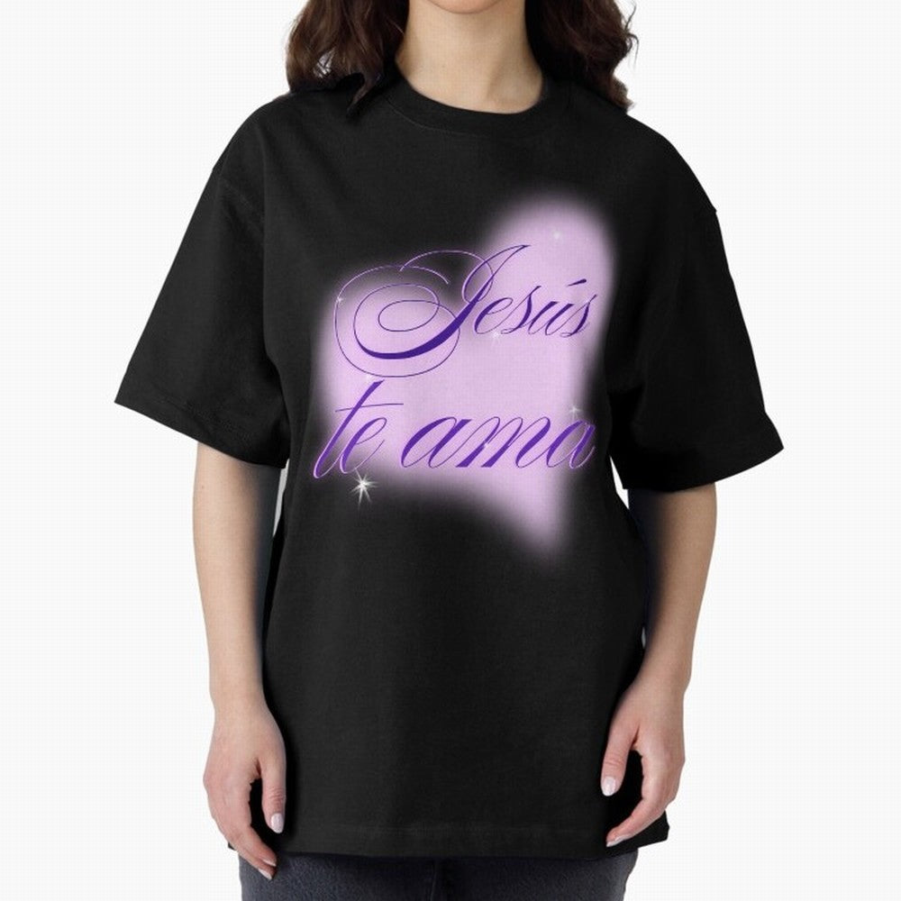 Spanish, Jesus Loves You, Jes¨²s te ama, John 3:16 Oversized T-Shirt Show Up for the Glory of FIFA World Cup 2026 Group Stage Spirit, Centered on Germany, Messi, CR7 and Mbappe, Supporter Pride, Iconic Celebrations, Legendary Names and Global Match