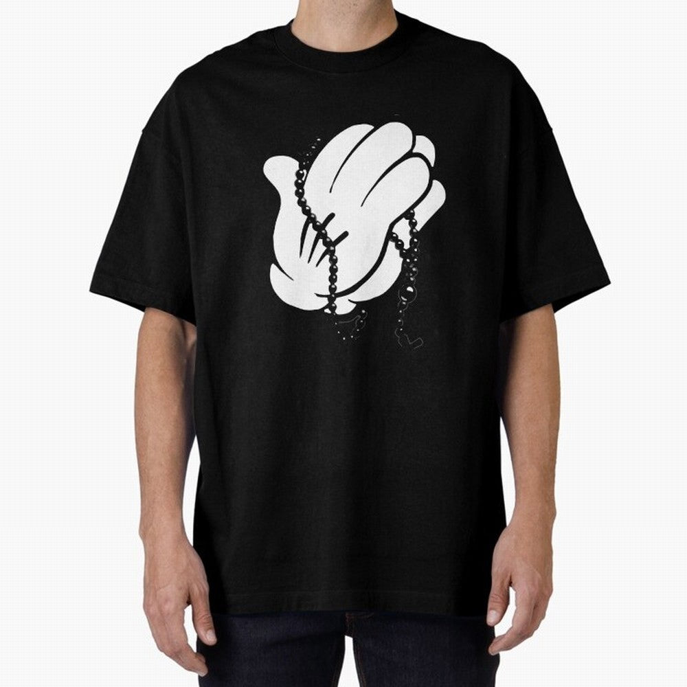 Funny praying hands Oversized T-Shirt Capture Stadium Memories from the FIFA World Cup 2026 Group Stage Journey through Messi and Cristiano Ronaldo Highlights, Spain Pride, Retro Football Energy, Iconic Rivalries, Trophy Chase Drama and Stadium